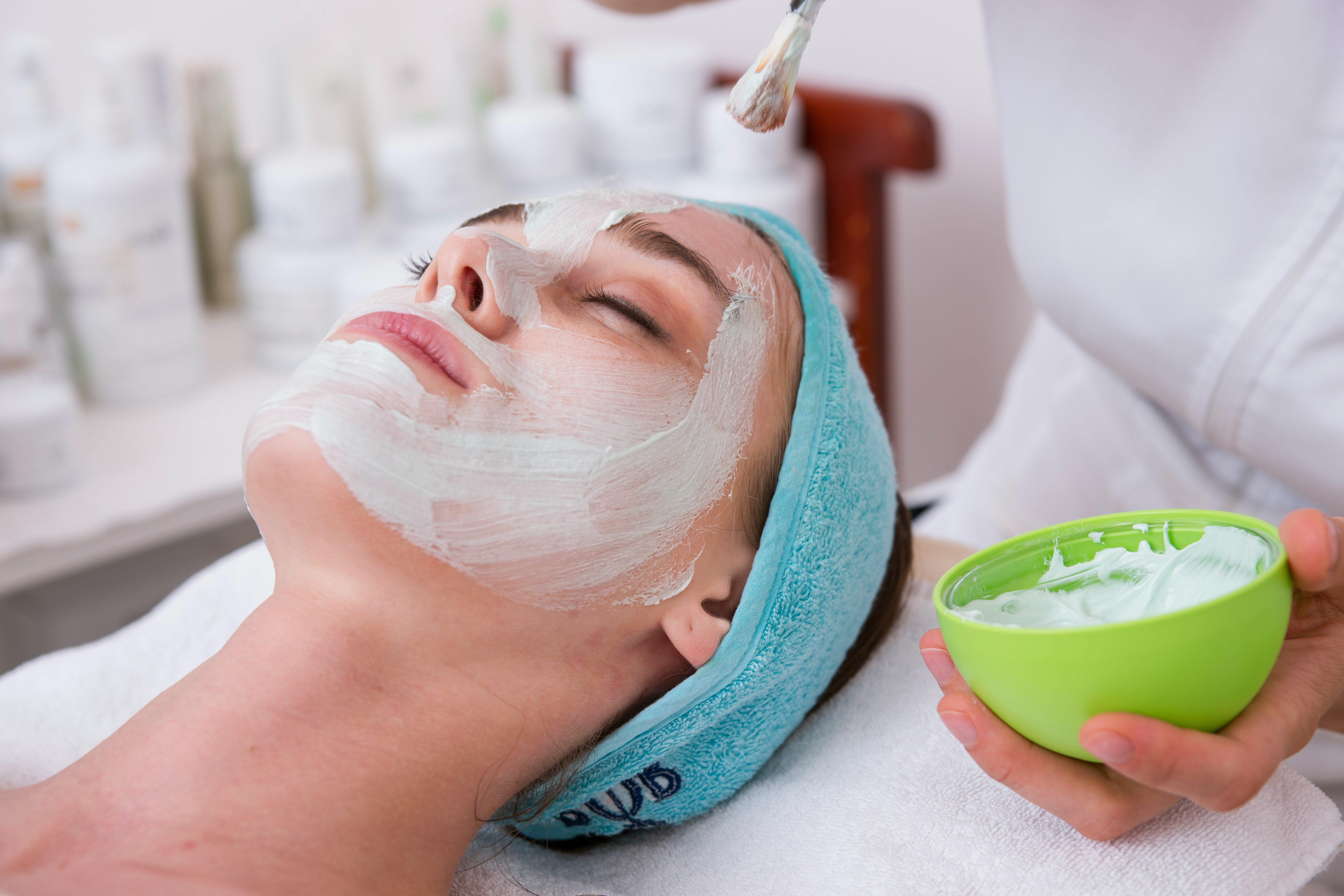 Facial treatment in serene setting
